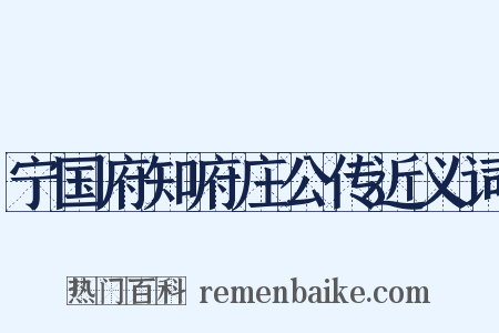 宁国府知府庄公传近义词是什么意思的图片